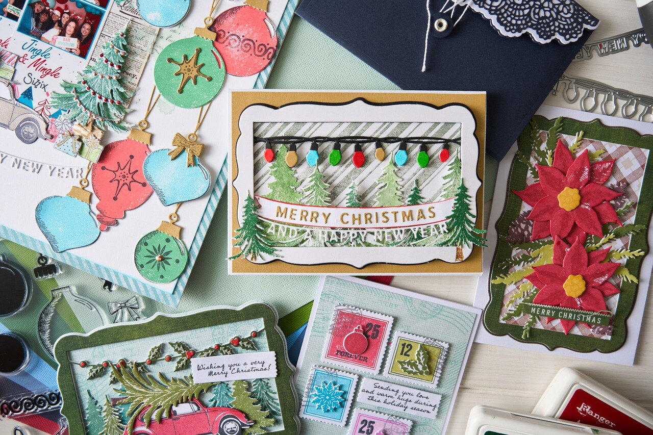 Sizzix Framelits Die w/Stamps by 49 and Market Poinsettia Trio (10+16pcs) (667015) Sizzix Framelits Die w/Stamps by 49 and Market Poinsettia Trio (10+16pcs) (667015)