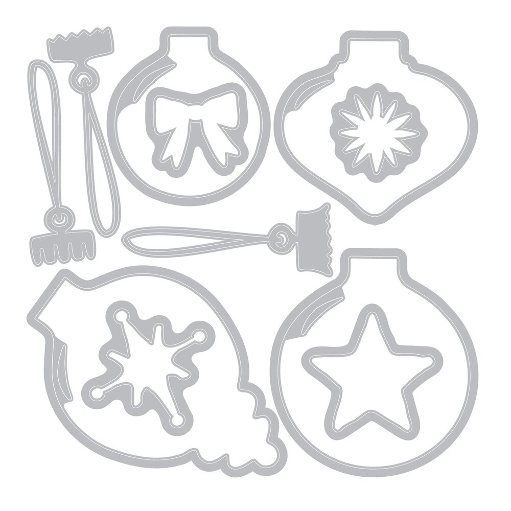 Sizzix Framelits Die w/Stamps by 49 and Market Baubles (11+19pcs) (667019) Sizzix Framelits Die w/Stamps by 49 and Market Baubles (11+19pcs) (667019)