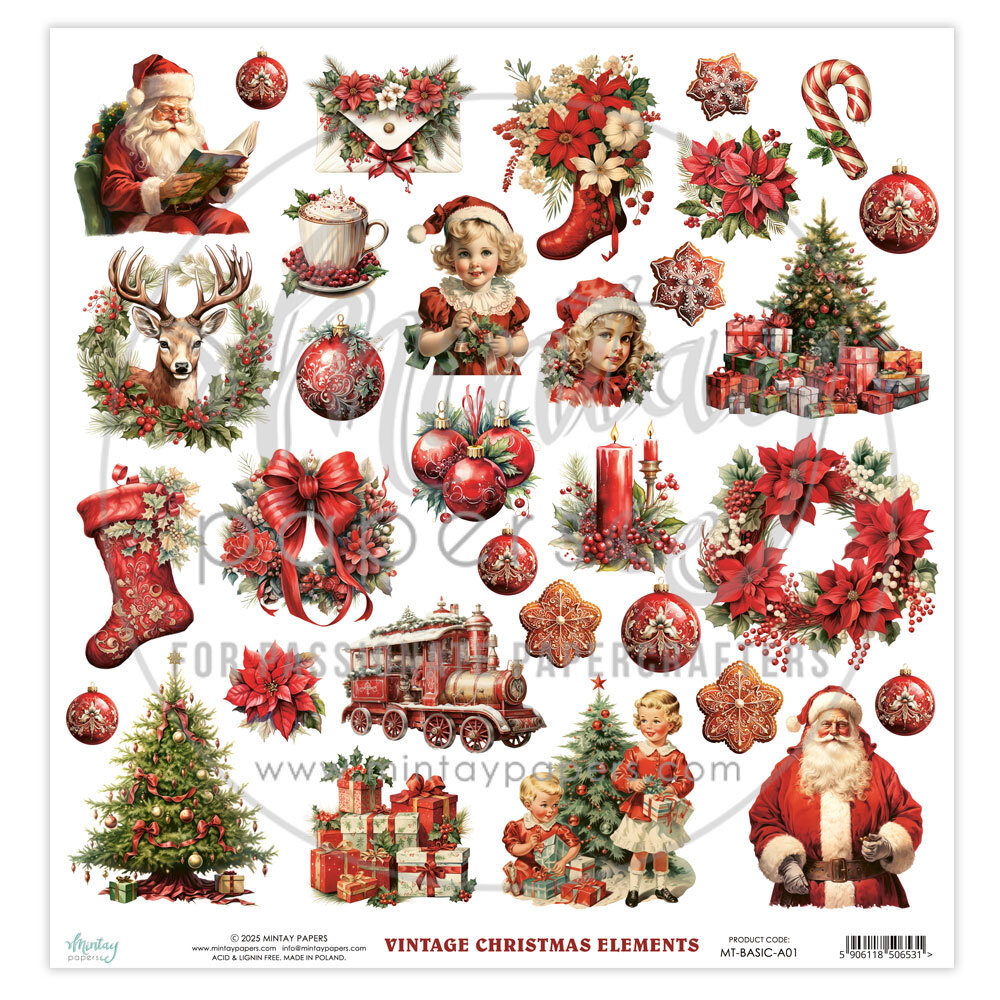 Mintay Basic 12x12 Inch Elements Vintage Christmas (MT-BASIC-A01) Mintay Basic 12x12 Inch Elements Vintage Christmas (MT-BASIC-A01)