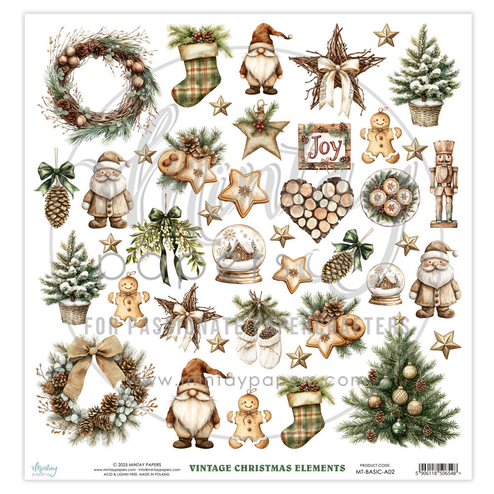 Mintay Basic 12x12 Inch Elements Rustic Christmas (MT-BASIC-A02) Mintay Basic 12x12 Inch Elements Rustic Christmas (MT-BASIC-A02)