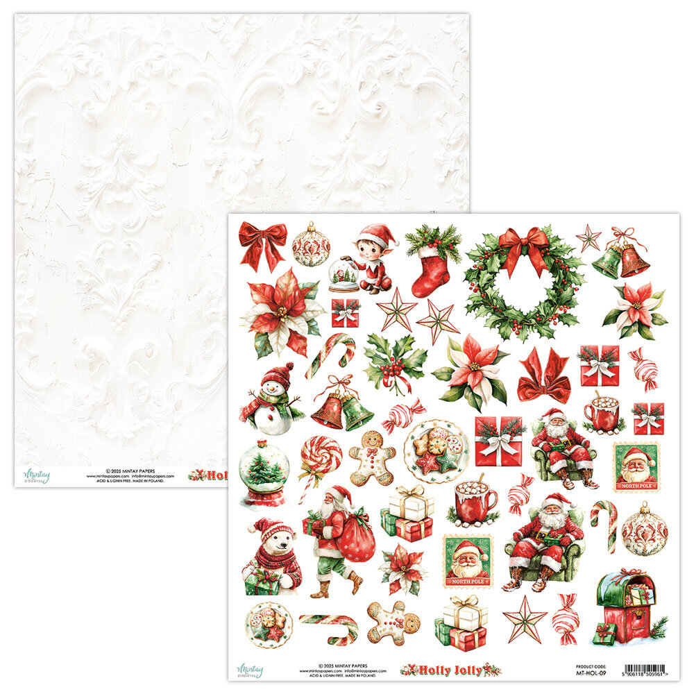 Mintay Holly Jolly 12x12 Inch Paper Elements (MT-HOL-09)