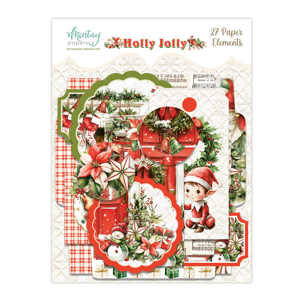 Mintay Holly Jolly 6x8 Inch Paper Elements (27 pcs) (MT-HOL-LSCE)