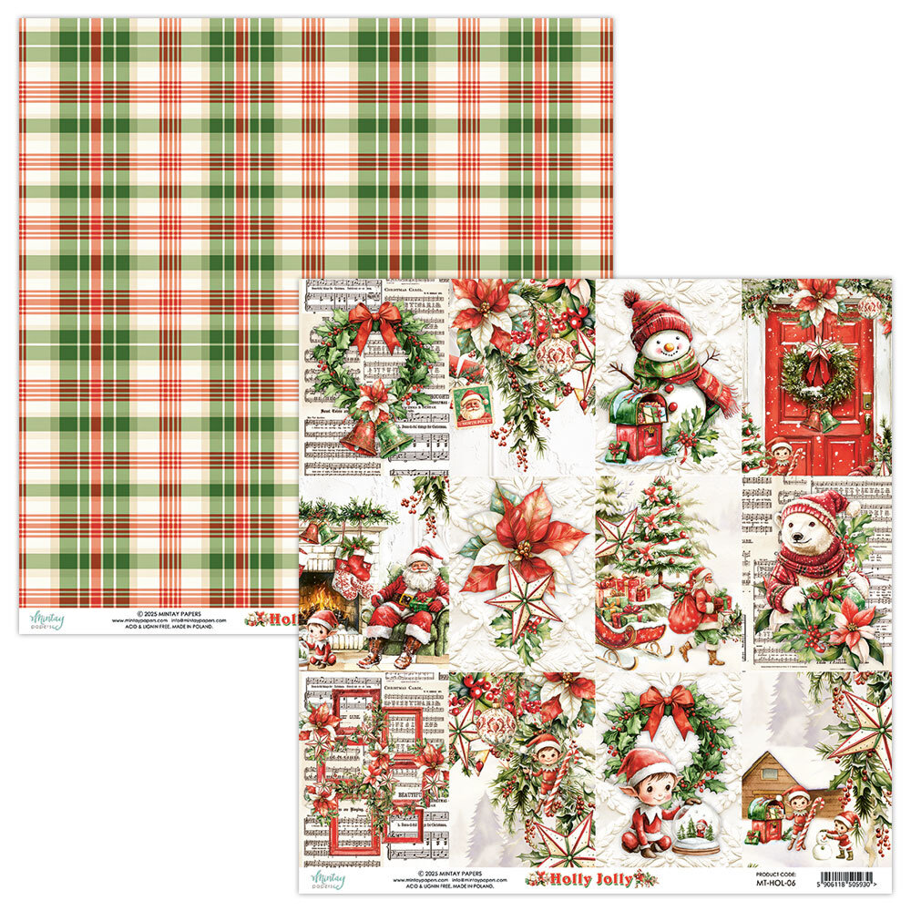 Mintay Holly Jolly 8x8 Inch Scrapbooking Paper Pad (MT-HOL-08)