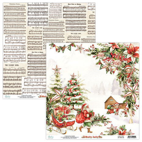 Mintay Holly Jolly 12x12 Inch Scrapbooking Paper Set (MT-HOL-07)