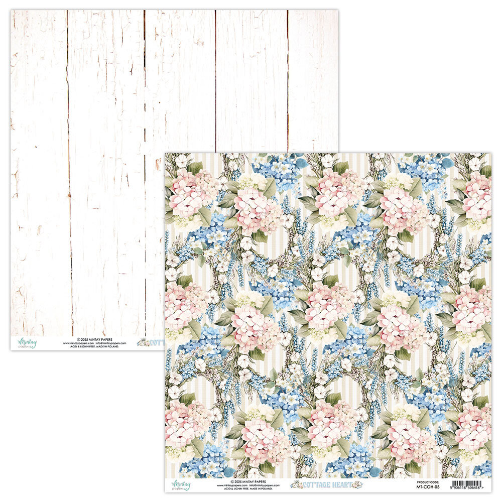 Mintay Cottage Heart 12x12 Inch Scrapbooking Paper Set (MT-COH-07)