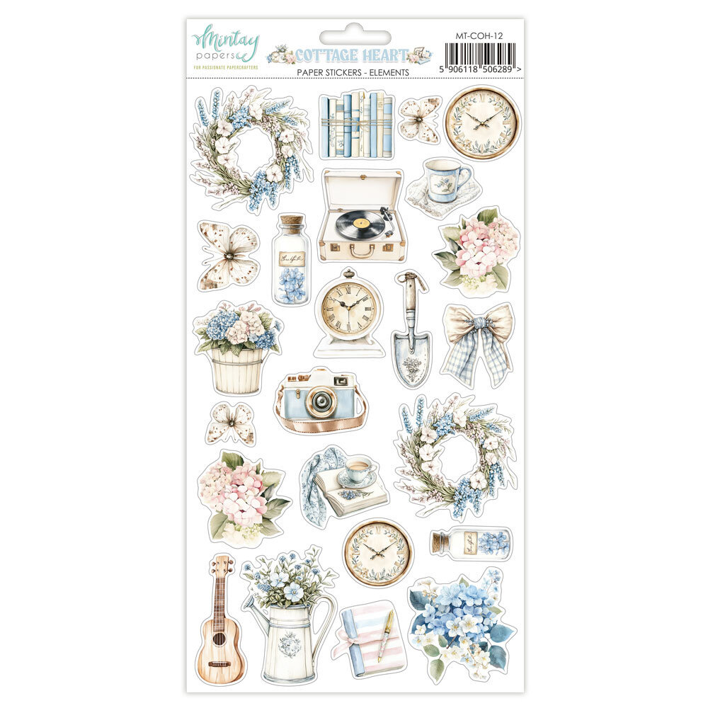 Mintay Cottage Heart 6x12 Inch Paper Stickers Elements (MT-COH-12)