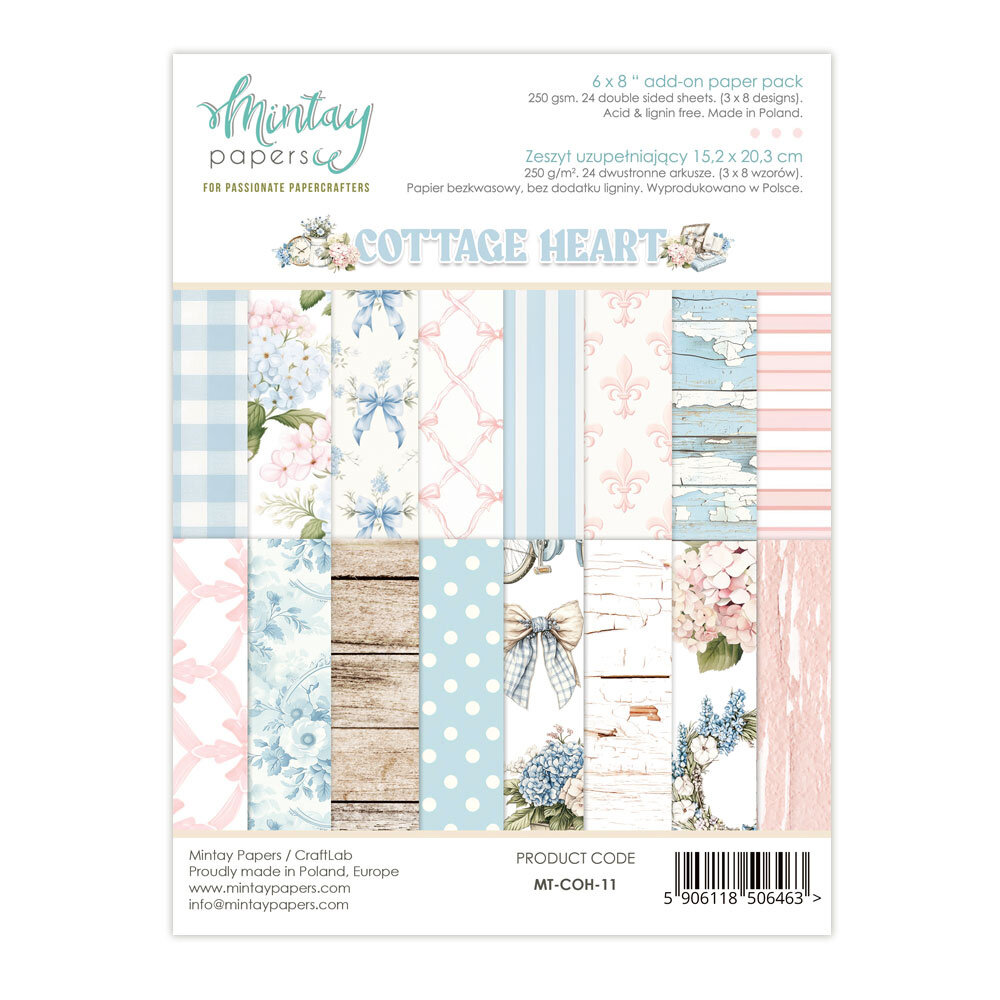 Mintay Cottage Heart 6x8 Add-On Paper Pack (MT-COH-11)