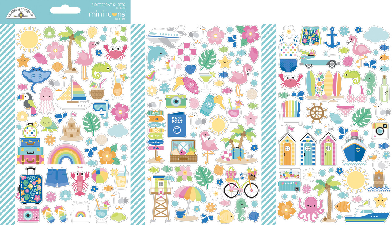 Doodlebug Design Summer Fun Mini Icons Stickers (8906)