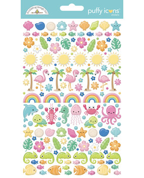 Doodlebug Design Summer Fun Puffy Icons Stickers (8907)