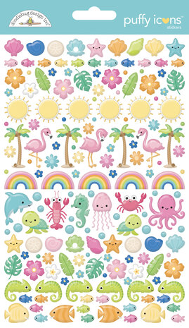 Doodlebug Design Summer Fun Puffy Icons Stickers (8907)