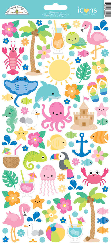 Doodlebug Design Summer Fun Icons Stickers (8926)