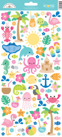 Doodlebug Design Summer Fun Icons Stickers (8926)