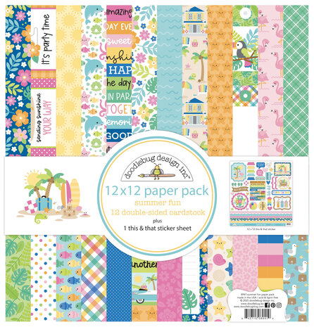 Doodlebug Design Summer Fun 12x12 Inch Paper Pack (8941)