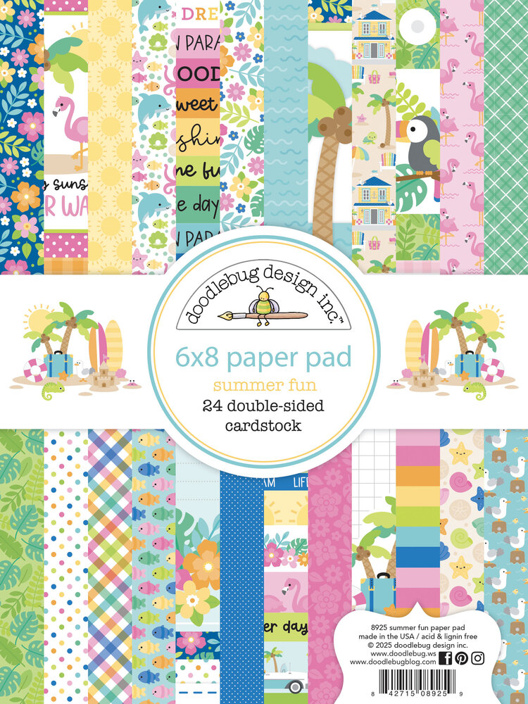 Doodlebug Design Summer Fun 6x8 Inch Paper Pad (8925) Doodlebug Design Summer Fun 6x8 Inch Paper Pad (8925)
