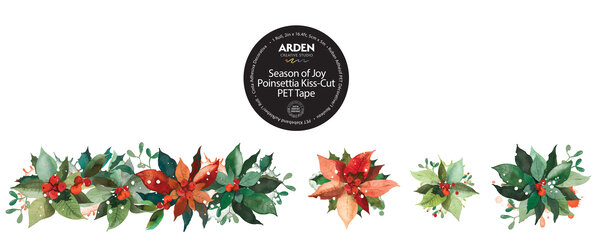 Arden Creative Studio Season of Joy Kiss-Cut PET Tape Poinsettia (5cmx5m) (ACSCT0005)