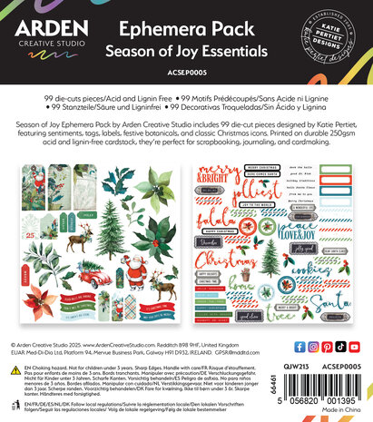 Arden Creative Studio Season of Joy Essentials Ephemera Pack (99pcs) (ACSEP0005)