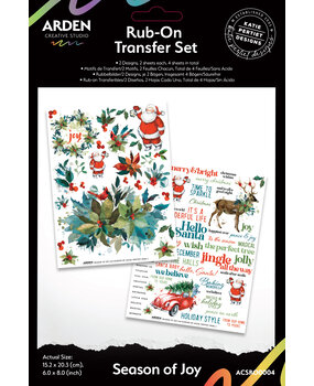 Arden Creative Studio Season of Joy 6x8 Inch Rub-On Transfer Set (ACSRO0004)