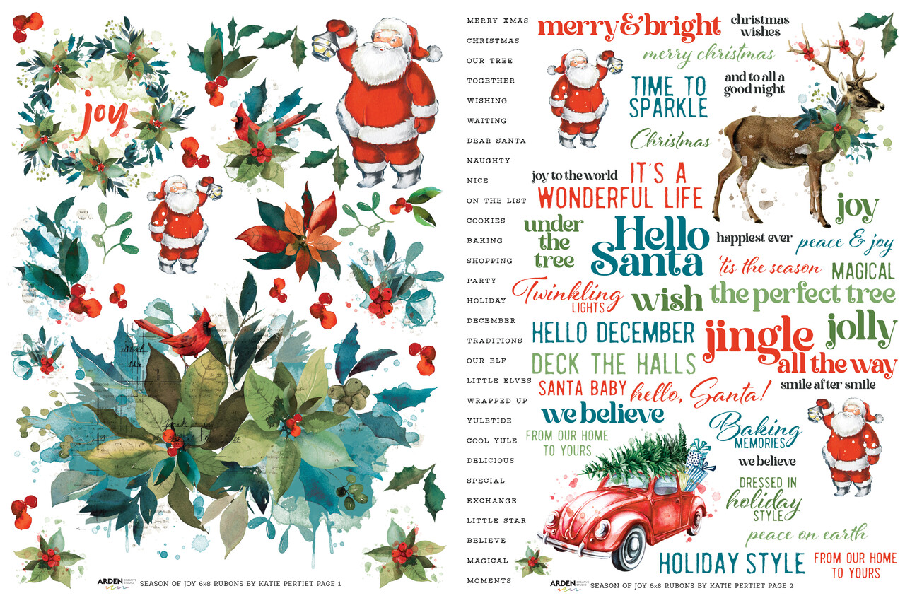 Arden Creative Studio Season of Joy 6x8 Inch Rub-On Transfer Set (ACSRO0004) Arden Creative Studio Season of Joy 6x8 Inch Rub-On Transfer Set (ACSRO0004)