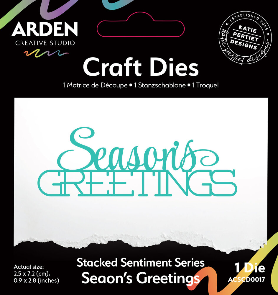 Arden Creative Studio Sentiment Series Craft Die Stacked Season's Greetings (ACSCD0017) Arden Creative Studio Sentiment Series Craft Die Stacked Season's Greetings (ACSCD0017)