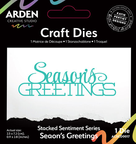 Arden Creative Studio Sentiment Series Craft Die Stacked Season's Greetings (ACSCD0017) Arden Creative Studio Sentiment Series Craft Die Stacked Season's Greetings (ACSCD0017)