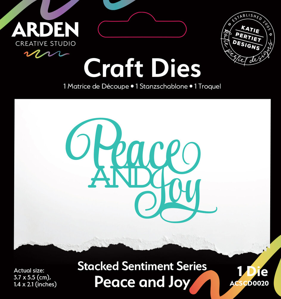 Arden Creative Studio Sentiment Series Craft Die Stacked Peace and Joy (ACSCD0020)