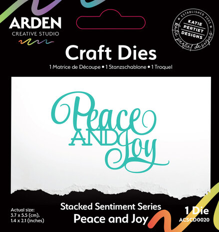 Arden Creative Studio Sentiment Series Craft Die Stacked Peace and Joy (ACSCD0020)