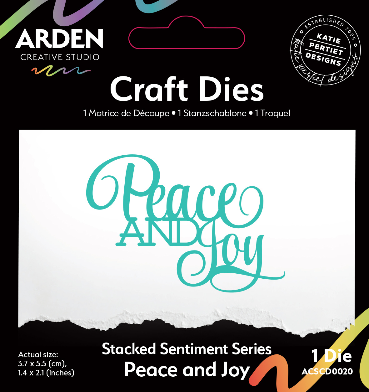 Sentiment Series Craft Die Stacked Peace and Joy (ACSCD0020 ...
