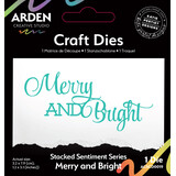 Arden Creative Studio Sentiment Series Craft Die Stacked Merry and Bright (ACSCD0019)