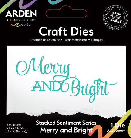 Arden Creative Studio Sentiment Series Craft Die Stacked Merry and Bright (ACSCD0019) Arden Creative Studio Sentiment Series Craft Die Stacked Merry and Bright (ACSCD0019)