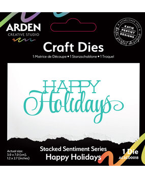 Arden Creative Studio Sentiment Series Craft Die Stacked Happy Holidays (ACSCD0018)