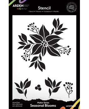 Arden Creative Studio Maker Series 6x8 Inch Stencil Seasonal Blooms (ACSST0008)