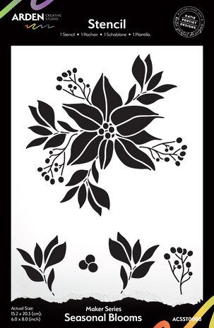 Arden Creative Studio Maker Series 6x8 Inch Stencil Seasonal Blooms (ACSST0008) Arden Creative Studio Maker Series 6x8 Inch Stencil Seasonal Blooms (ACSST0008)