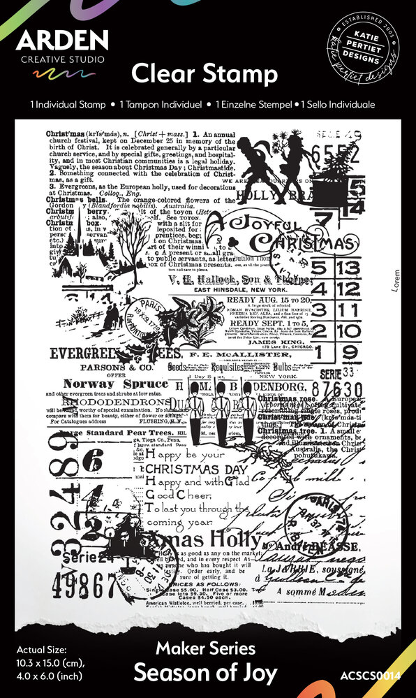 Arden Creative Studio Maker Series 4x6 Inch Clear Stamp Season of Joy (ACSCS0014)