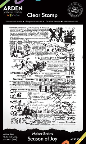 Arden Creative Studio Maker Series 4x6 Inch Clear Stamp Season of Joy (ACSCS0014)
