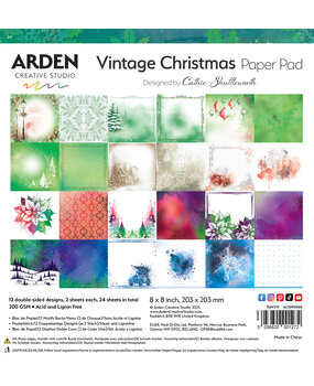 Arden Creative Studio Vintage Christmas 8x8 Inch Paper Pad (ACSPP0008)