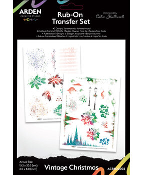 Arden Creative Studio Vintage Christmas 6x8 Inch Rub-On Transfer Set (ACSRO0003)