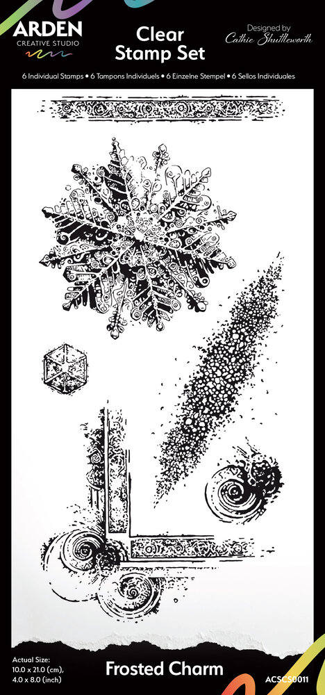Arden Creative Studio Frosted Charm 4x8 Inch Clear Stamp Set (ACSCS0011) Arden Creative Studio Frosted Charm 4x8 Inch Clear Stamp Set (ACSCS0011)