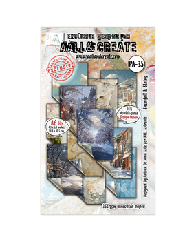Aall and Create Weathered Wanderings A6 Design Paper Snowfall & Stains (AALL-PA-035)