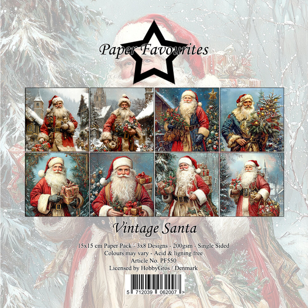 Paper Favourites Vintage Santa 6x6 Inch Paper Pad (PF550)