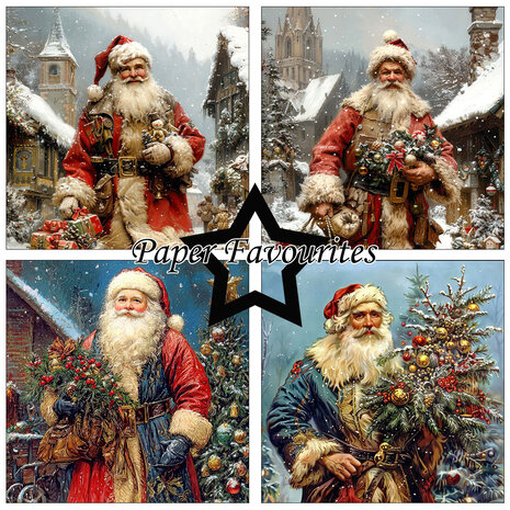 Paper Favourites Vintage Santa 6x6 Inch Paper Pad (PF550)