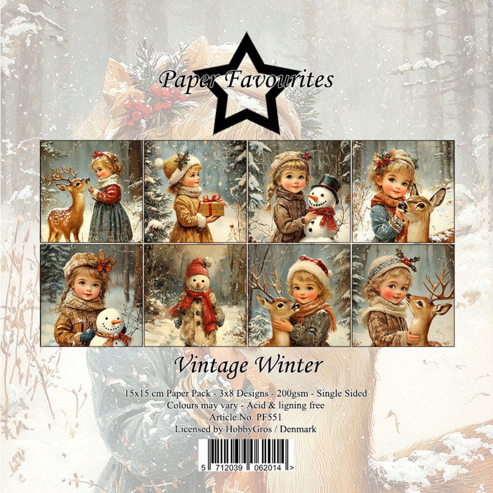 Paper Favourites Vintage Winter 6x6 Inch Paper Pad (PF551)