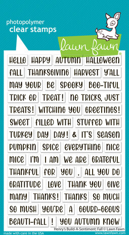 Lawn Fawn Henry's Build-A-Sentiment Fall Clear Stamps (LF3861) Lawn Fawn Henry's Build-A-Sentiment Fall Clear Stamps (LF3861)