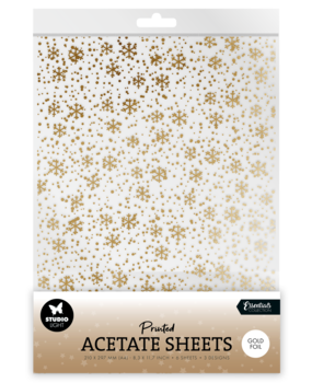 Studio Light Snowflakes Gold Christmas Acetate Sheet (SL-ES-ACS16)