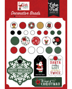 Echo Park Santa Claus Adhesive Brads (SC457020)