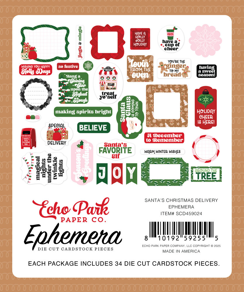 Echo Park Santa's Christmas Delivery Ephemera (SCD459024) Echo Park Santa's Christmas Delivery Ephemera (SCD459024)