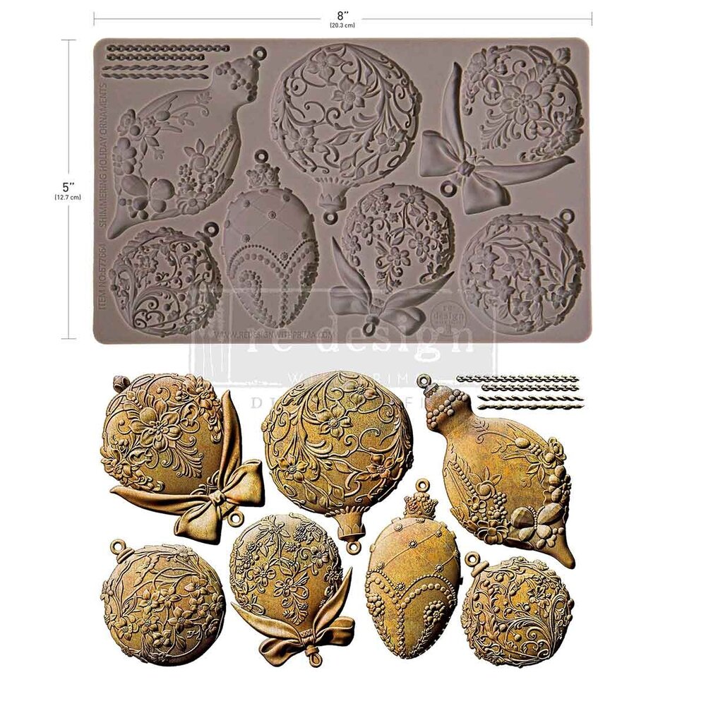Re-Design with Prima Shimmering Holiday Ornaments 5x8 Inch Decor Moulds (677664) Re-Design with Prima Shimmering Holiday Ornaments 5x8 Inch Decor Moulds (677664)
