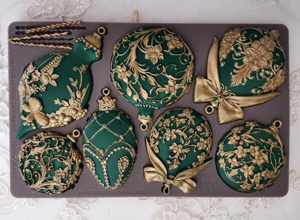 Re-Design with Prima Shimmering Holiday Ornaments 5x8 Inch Decor Moulds (677664) Re-Design with Prima Shimmering Holiday Ornaments 5x8 Inch Decor Moulds (677664)