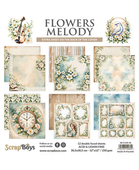 ScrapBoys Flowers Melody 12x12 Inch Paper Pad (SB-FLME-08)