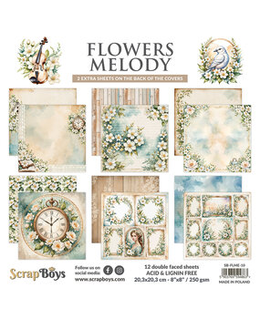 ScrapBoys Flowers Melody 8x8 Inch Paper Pad (SB-FLME-10)