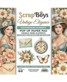 ScrapBoys Vintage Elegance 6x6 Inch Pop Up Paper Pad (SB-VIEL-11)